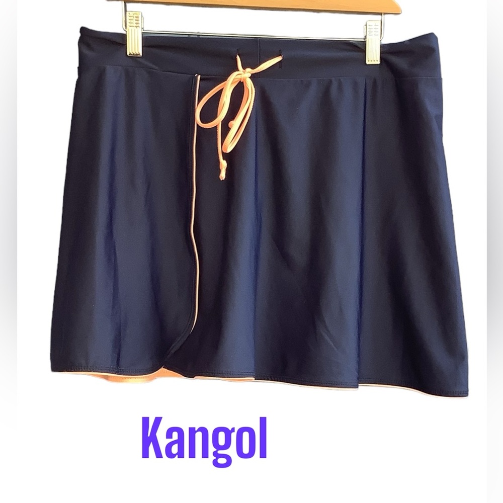 Kangol Navy Swim Skirt with Orange Drawstring